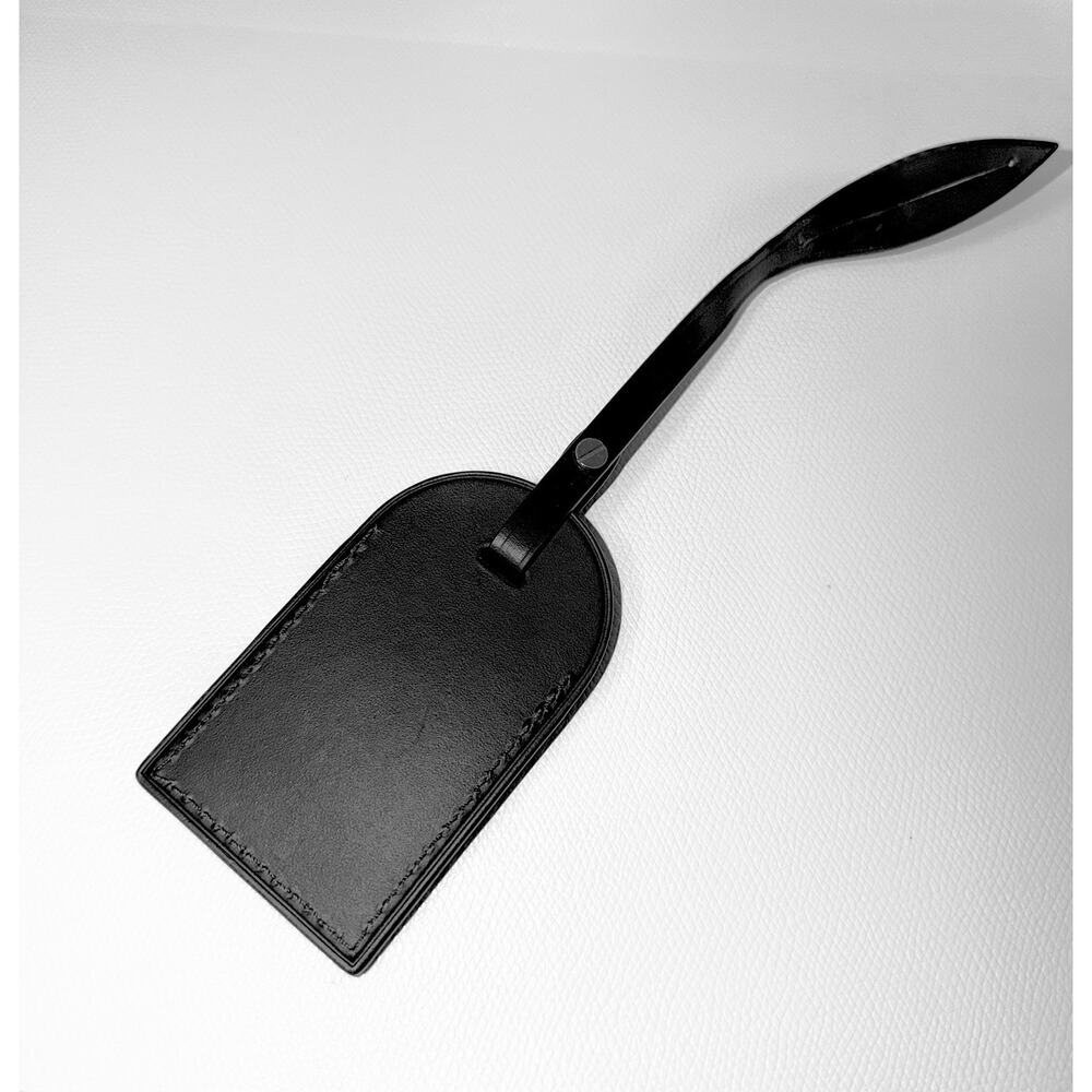 Louis Vuitton Paris Dark Brown Black Leather Tag w/ Silver Metal Large - Picture 8 of 12